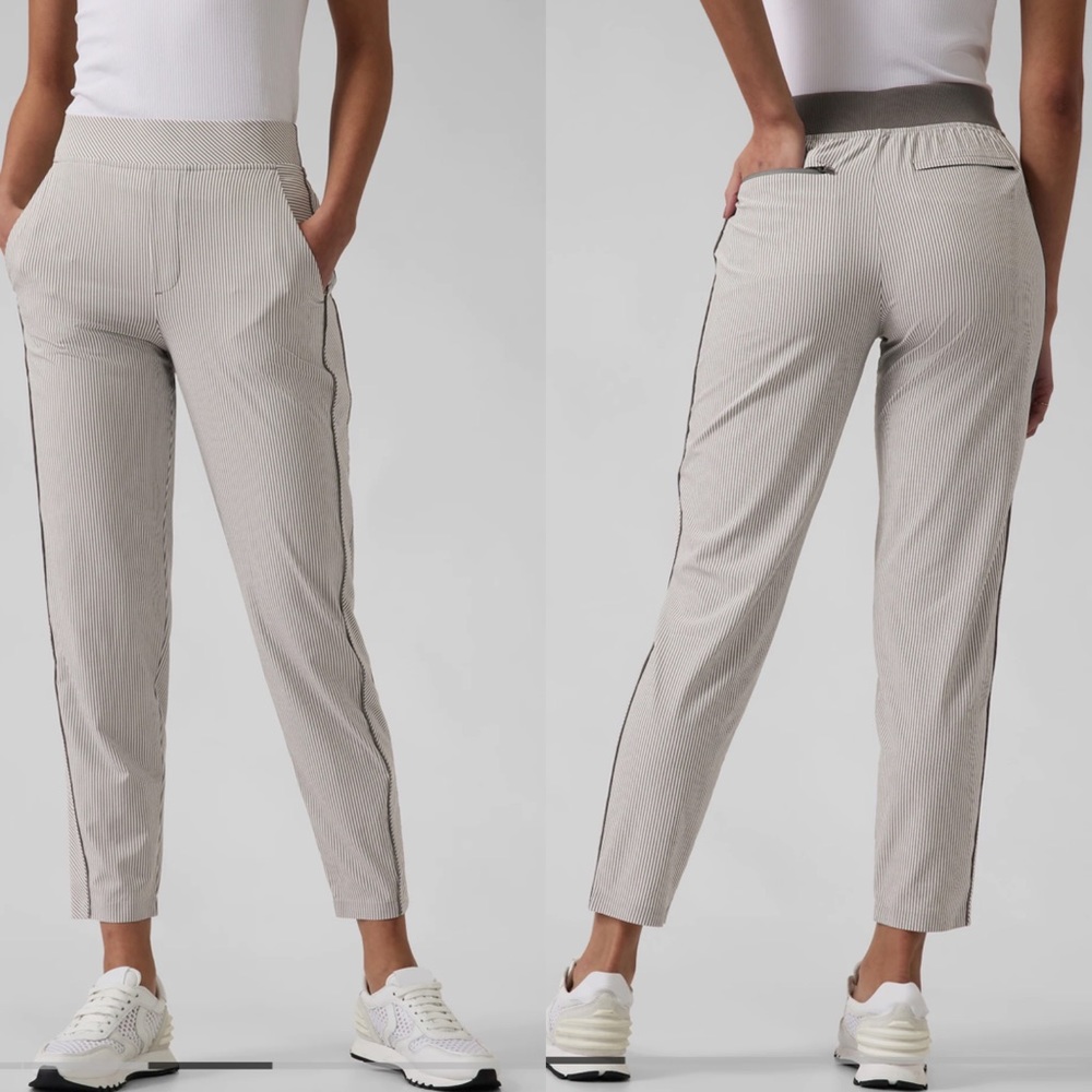 Athleta Brooklyn Textured Ankle Pant City Stripe